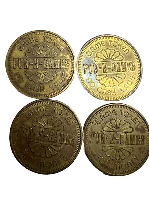 FUN -N-GAMES - FUN MONEY - BRASS GAME TOKENS 4 Tokens | eBay