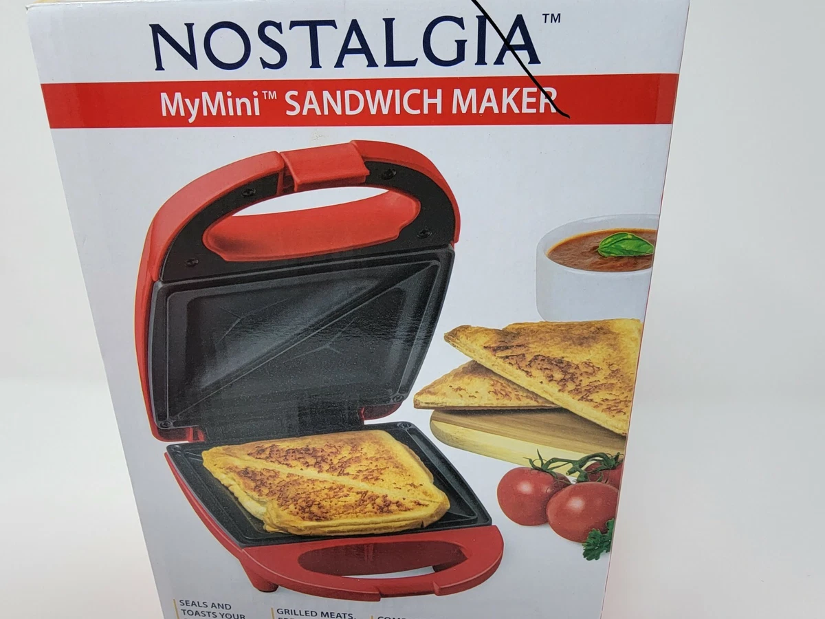 Nostalgia My Mini Sandwich Maker Red Brand Grilled Cheese Omelets