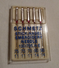 Schmetz Embroidery Sewing Machine Needles 130/705 HE 75/11 90/14 FREE SHIPPING