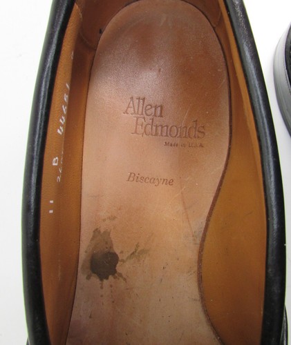 ALLEN EDMONDS 11 B Biscayne Mens Black Tassel Loafer Shoes w/Shoe Trees 🇺🇸USA - Picture 10 of 18