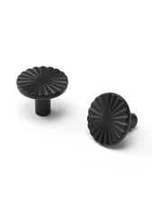 5 Pack Black Cabinet Knobs Matte Black Flat Drawer Pulls Kitchen Cupboard Bat...