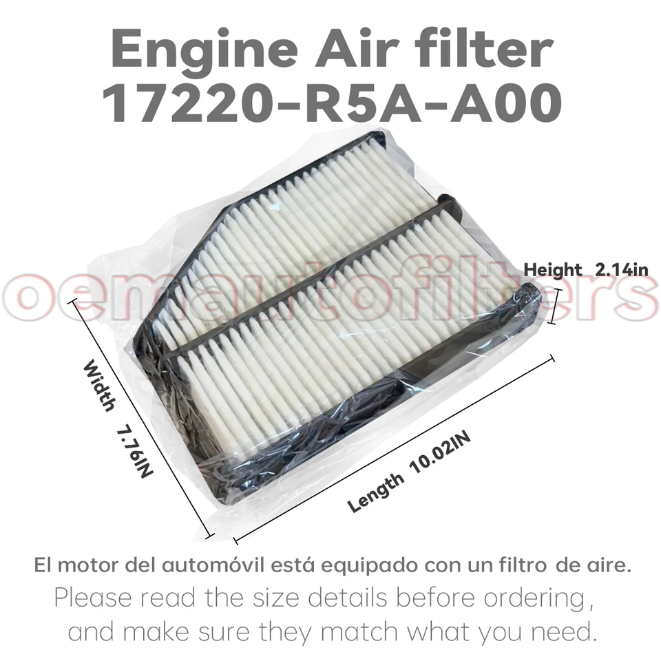 OEM Engine Air Filter For 2012-2014 HONDA CRV CR-V Replace 17220-R5A-A00 A36274 - Изображение 3 из 4