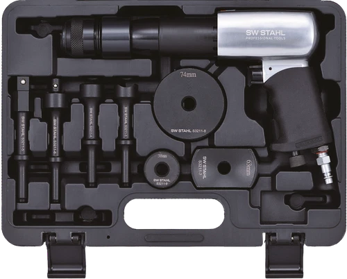 SW Steel S3211 Air Chisel Air Chisel Vibration 8 Piece Premium Set