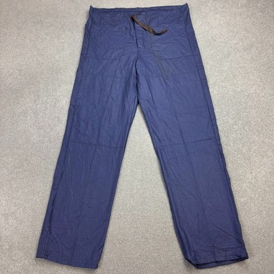 VINTAGE französische Hose Erwachsene 38x32 blau Workwear Chore Fischgrät Utility Herren