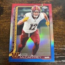 2025 Topps Chrome Luke McCaffrey Red, White And Blue Refractor #298