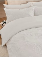 Festive White Tufted Snowflake Duvet Set Single Size Christmas Bedding