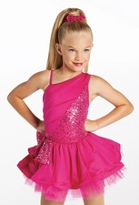 Dance Pre-Owned Costume Weissman 12417 Large Child Pink Sparkle Jazz Sequins