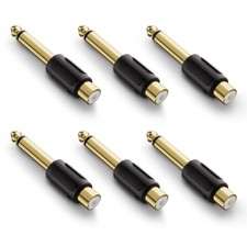 VCE RCA to 1/4" Audio Adapter, 6.35mm Mono Plug Male 55 x 7.8 x 7.8mm, Black