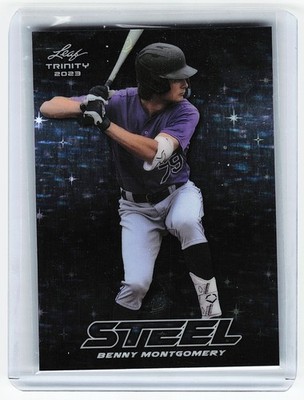 2023 Leaf Trinity #S-7 Benny Montgomery Steel Stars and Dots Silver
