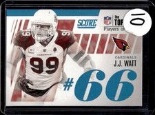 2022 Panini Score JJ Watt Top 100 #T66 Cardinals