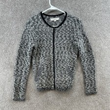 Ann Taylor Loft Women's Wool Blend Sweater Size Small Gray Long Sleeve Zip