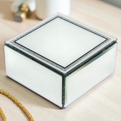 Schönes Schmuckkästchen Hestia Spiegelglas mit schwarzem Rand 12 cm