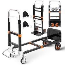 Upgraded 3 in 1 Folding Hand Truck, 500lbs Capacity Heavy Duty Convertible
