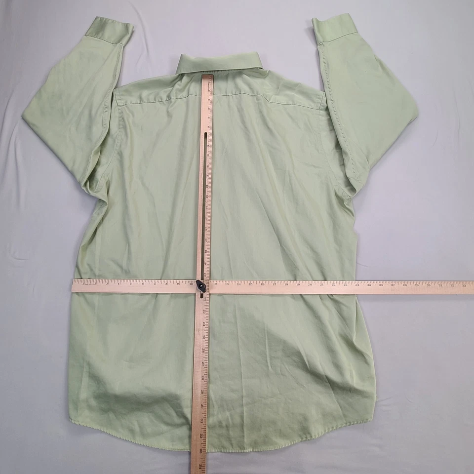 Arrow Shirt Mens Extra Extra Large Green Button Up Regular Fit Wrinkle Free - Image 3 of 4