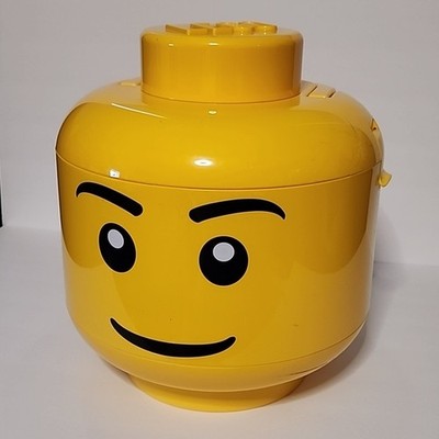 LEGO 12  X-Large Yellow Head Storage Container Sort & Store 2 Trays Handle 2010