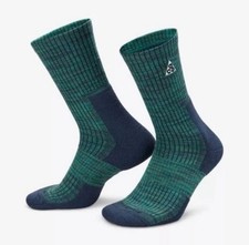 Nike ACG Everyday Thunder blue Crew Socks Hiking Trail Green FB3341-361 Size S