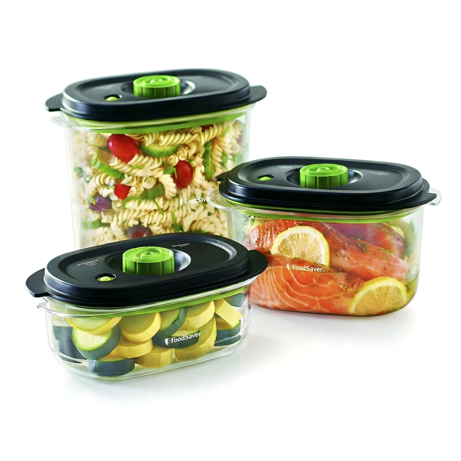 Multi-Size Preserve & Marinate Vacuum Sealer Container Set Handheld Vacuum
