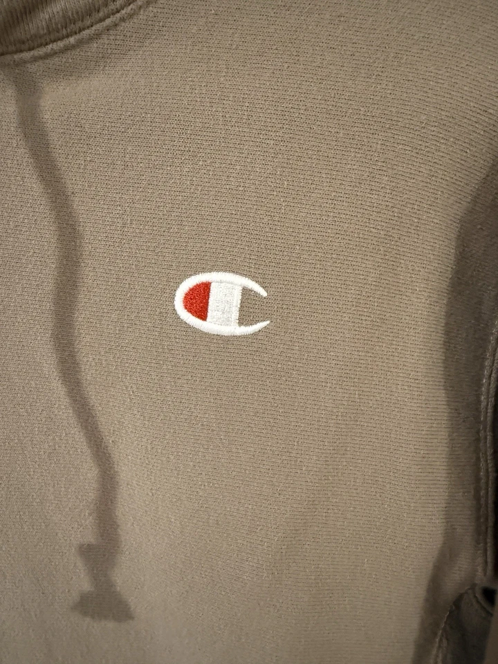 Conjunto de sudadera y pantalón con capucha tejido inverso Champion para mujer talla mediana color caqui tostado Foto 4 de 4