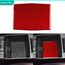 Red Carbon Fiber Central Armrest Storage Box Cover Trim For Toyota Corolla 19-24