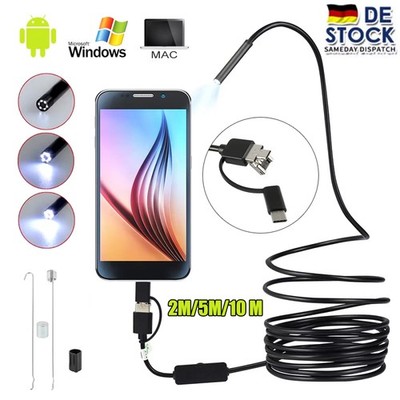 Endoskopkamera mit Licht 480P HD IP67 wasserdicht,kompatibel mit Android Mac OS