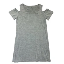 J. Jill Striped Open Shoulder Dress Size Large short sleeve mini shift stripes