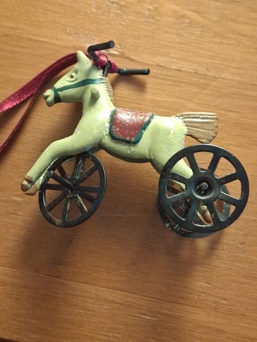 Vintage Miniature Midwest Metal Horse Tricycle Dollhouse Plus Kurt Adler Kitty - Picture 8 of 9