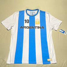 AFA Argentina National Team Soccer Jersey Messi #10 Blue/White Football Shirt L