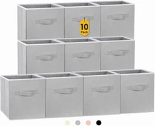 Storage Cubes, 11 Inch Cube Storage Bins for Shelves (10 Pack), Fabric