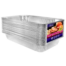 Aluminum Pans Full Size, Large Disposable Roasting  Baking Pan, 21x13 Deep Foil