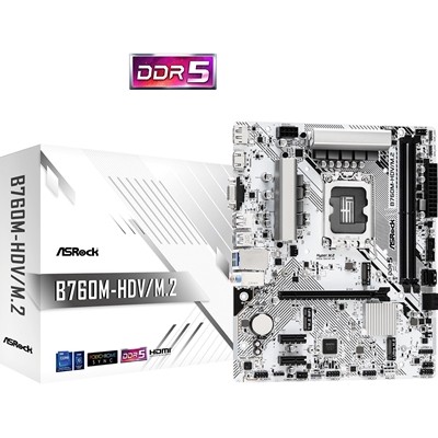 Asrock B760M-HDV/M.2 Intel 1700 Sockel Mainboard Micro-ATX 2x DDR5 2x M.2
