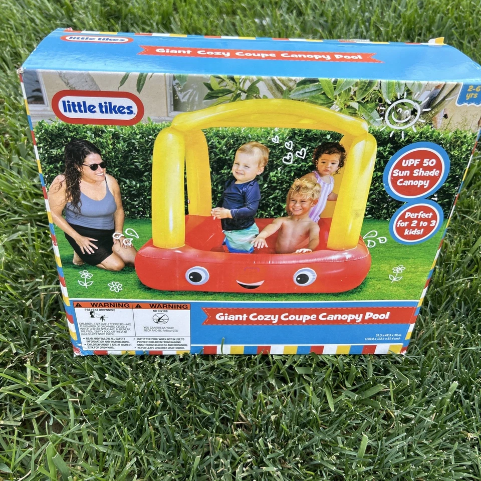 Piscina Little Tikes Giant Cozy Coupe dossel, 2-6 anos, UPF 50 dossel para sombra solar - Imagem 3 de 3