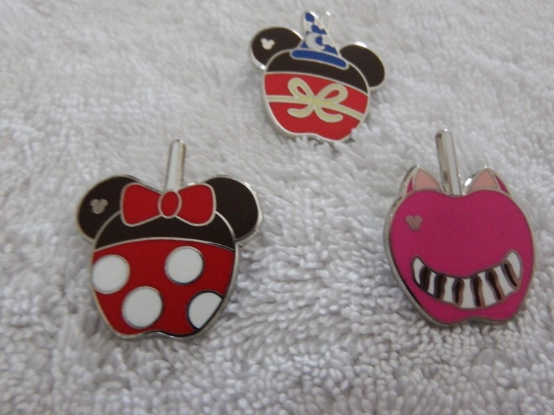 Disney Hidden Mickey Candy Apple  Pins  Lot of 3