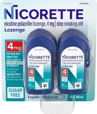 Nicorette Coated Nicotine Lozenges 4mg Ice Mint - 80 Count EXP 12/26