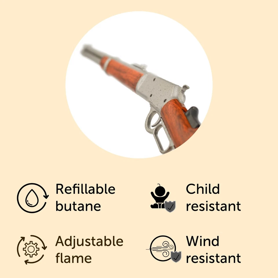 G.E.I. Palanca Action Rifle Barbacoa Encendedor Multiusos Novedad Única Vela Clásica Foto 2 de 4