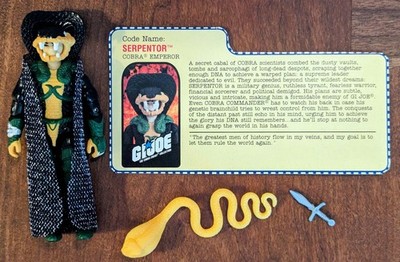 GI JOE Cobra NM/M Serpentor 2002 V2 Complete, File Card Internet Exclusive NICE!