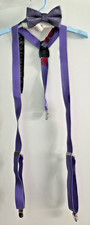 Alfani Bow Tie  Suspenders Purple
