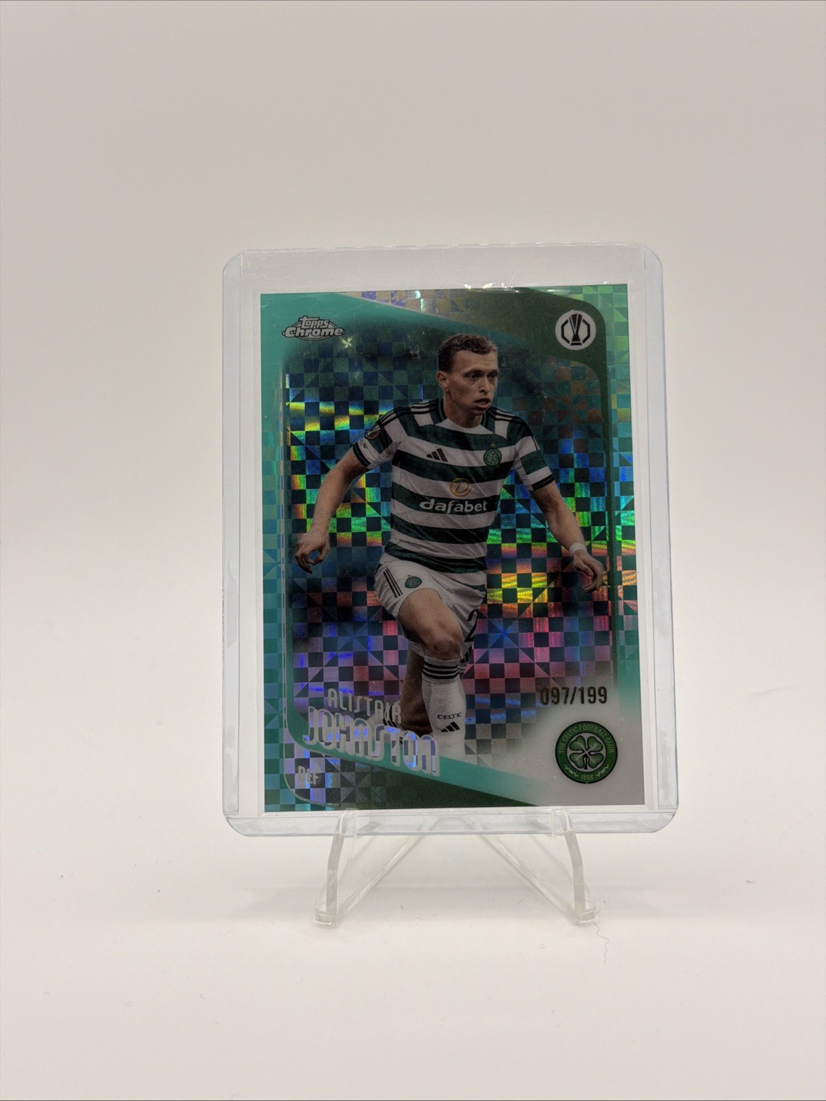 Topps Chrome UEFA 2026 Alistair Johnston Aqua X-fractor/199 Celtic FC