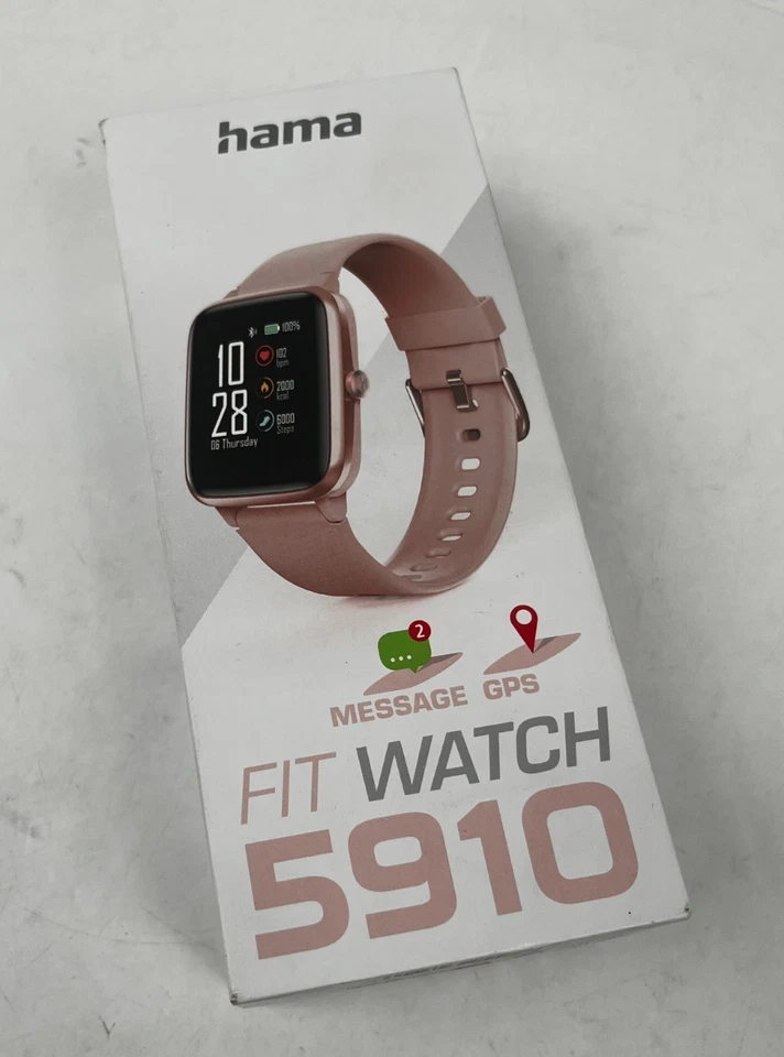 Hama Smartwatch Fit Watch 5910 GPS Wasserdicht Herzfrequenz Schrittzähler Rosa, Foto 1 von 5