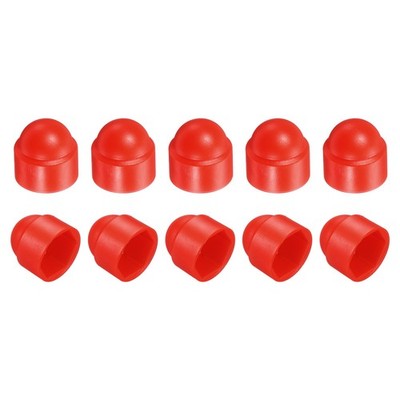10Pcs Nut Protection Cap, M8x13x15mm Hexagonal Screw Protection Cap (Red)