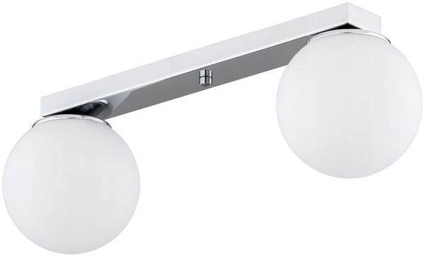 Deckenleuchte Flur 2-Flammig Glas Silber E27 L:40 Cm Deckenlampe Schlafzimmer-image