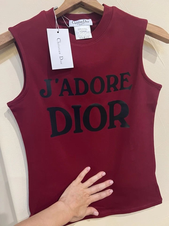 Jadore Dior Christian Dior  Wine Red Burgundy Tank Top Vintage 1947  - Image 2 of 4