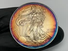 2008 American Silver Eagle 1oz MONSTER Bullseye 🎯 🌈 Toning Toned Toner Rainbow