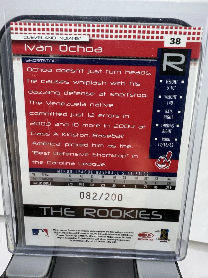 2005 Donruss #38 Ivan Ochoa The Rookies Press Proofs Red #/200 Indians (JT) - Image 3 of 4