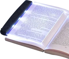 LED Book Reading Light, Flat Booklights for Reading in Bed at Night Acrylic Book