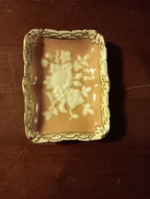 ROYAL CROWN DERBY TRINKET DISH PERSHORE PINK & WHITE W/ GOLD LEAF. 1315