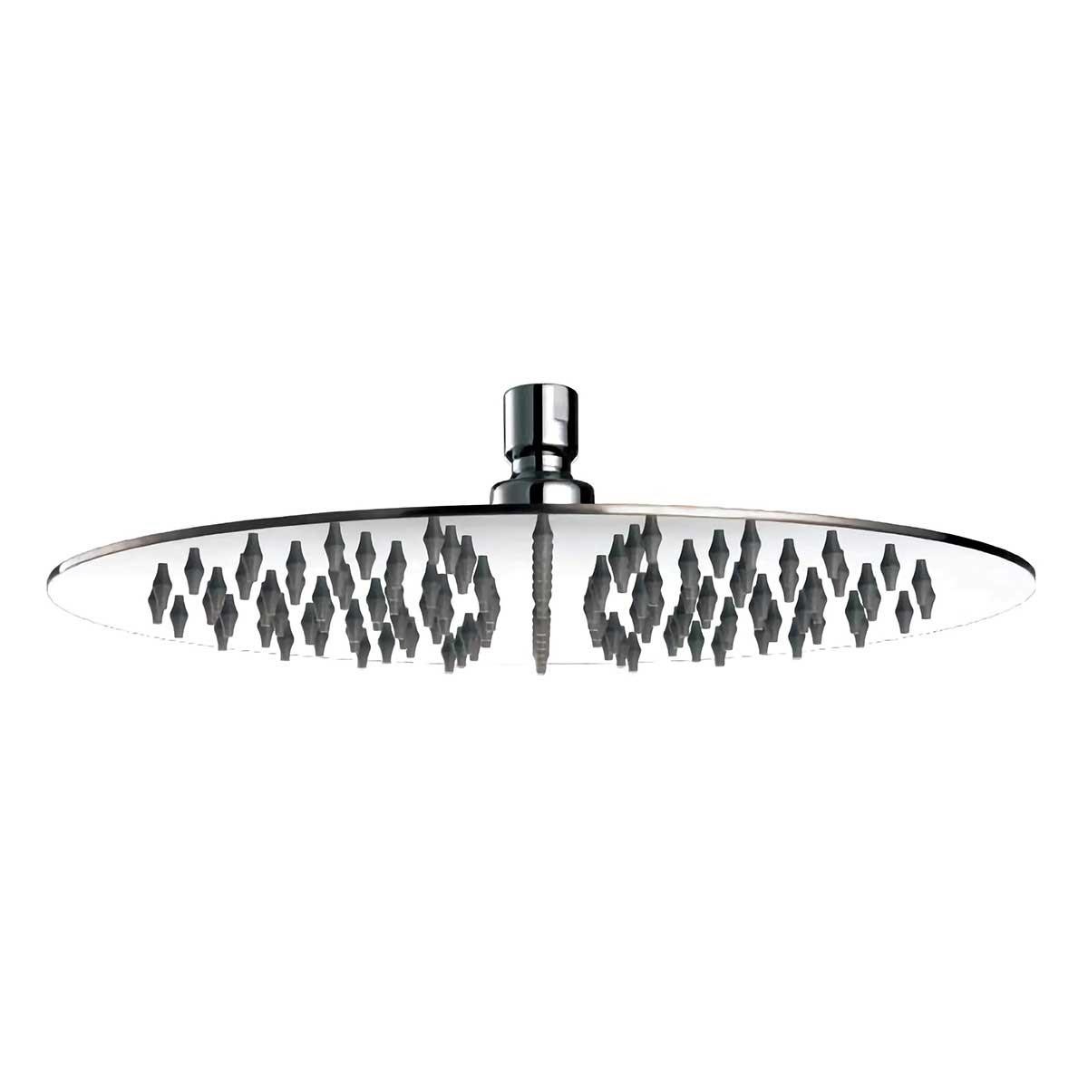 Round Shower Head Chrome 200mm Ultra Slim Metal Overhead Rain Swivel Joint
