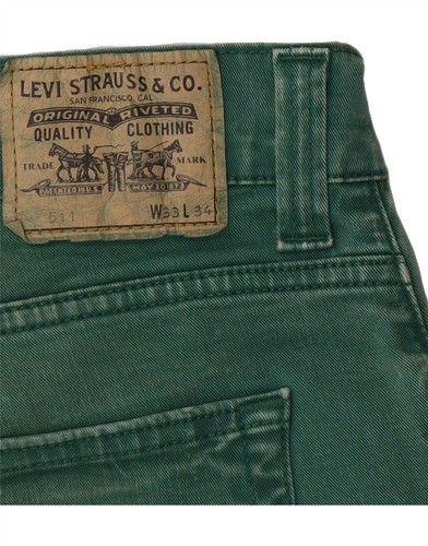 Jeans ajustados LEVI'S 511 para hombre W33 L34 algodón verde BJ03 - Imagen 3 de 3