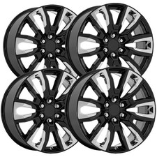 Set Of 4 Replica G30 Split 6 Spoke 26x10 6x5.5 28mm Blackchrome Wheels Rims