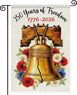 4Th of July Garden Flag, 250 Anniversary USA Flag Patriotic Bless America Memori