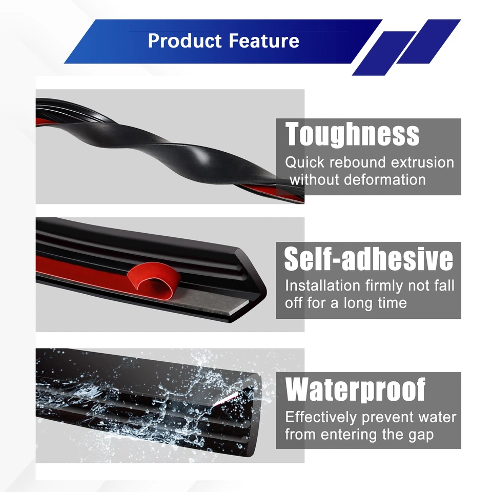 Tira de sellado de goma universal para moldura de borde de ventana lateral de puerta de coche Foto 4 de 4